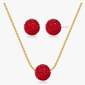 Cubic zirconia 14k gold plated set